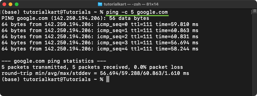 Ping with a Specified Number of Requests